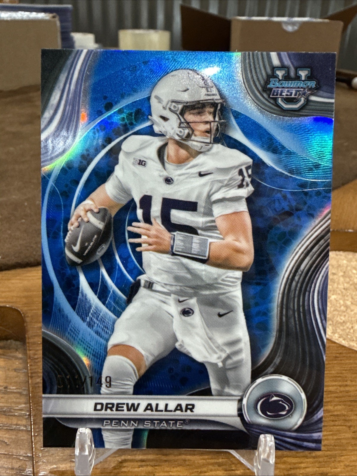 2024 Bowman University Best U Drew Allar Blue Refractor 11/149 Penn State