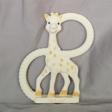 Sophie La Giraffe Rubber Teether Vulli White Orange Brown Spots 4.5" Ring Handle