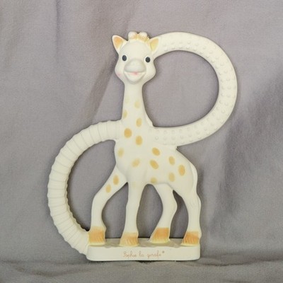 Sophie La Giraffe Rubber Teether Vulli White Orange Brown Spots 4.5'' Ring Handle