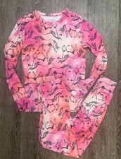 Gap Girls Size 10 Unicorn Pink Organic Cotton Pajamas EUC