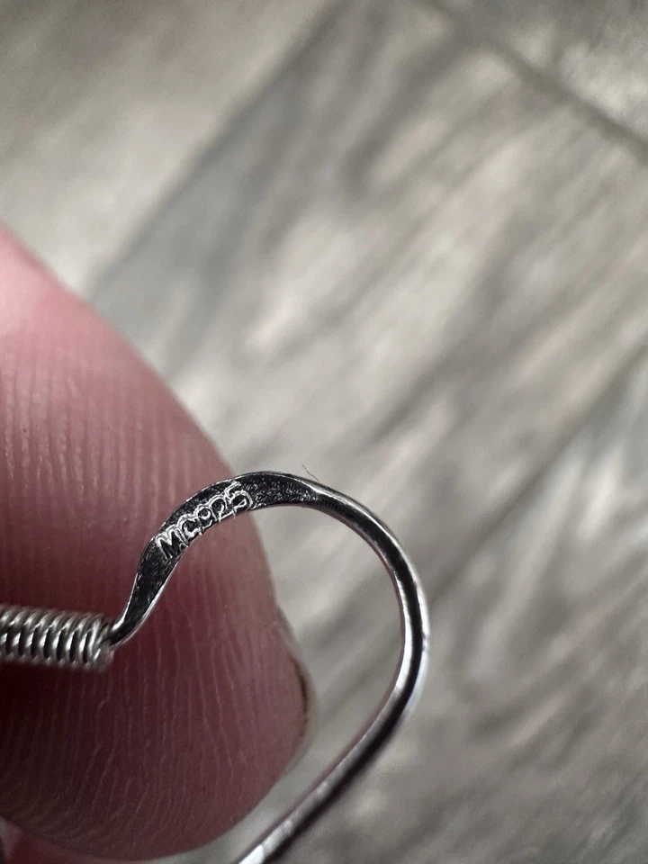 Sterling Silver Amethyst Drop Earrings .925 — 第 3/4 张图片