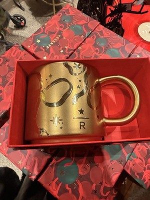 NYC Starbucks Reserve Holiday Gold Mug LIMITED EDITION