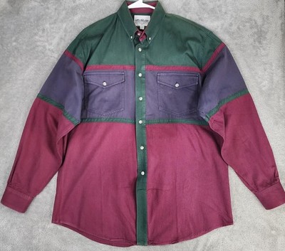 The San Angelo Collection Shirt Mens Large Colorblock Western Cowboy 90s Vintage
