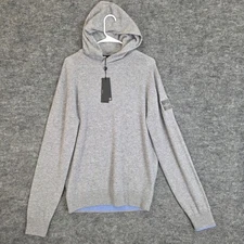 Greyson Koko Sweater Hoodie Cashmere-Wool Gray Heather *Company Logo* Medium NWT