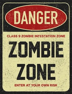 Zombie Warning Sign Infected Self Adhesive Vinyl Sticker
