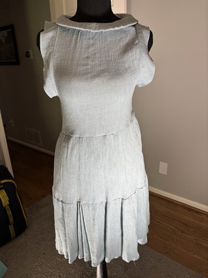 Blue Green Tiered Short Dress Summer Beach Wedding Wear Formal Comfortable Cute