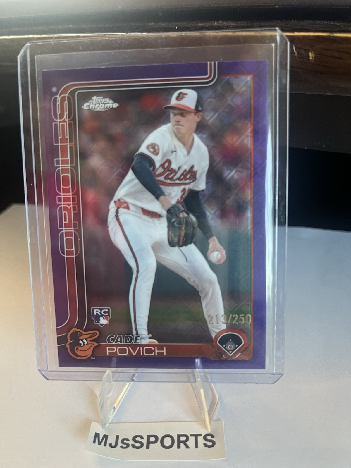 CADE POVICH 2025 TOPPS CHROME LOGOFRACTOR ROOKIE PURPLE RC /250 Q3967