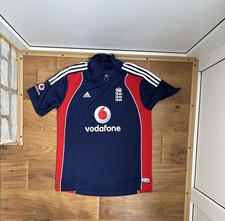 MEN'S ENGLAND NATIONAL TEAM 2008/2009 CRICKET SHIRT JERSEY TRIKOT MAILLOT SIZE L