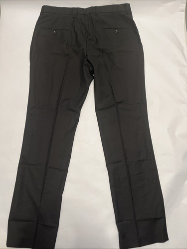 NEW Men’s Trousers Black Dress Tuxedo Pants Straight Leg Slacks Size Large - Picture 15 of 16