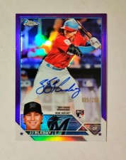 JJ Bleday 2023 Topps Chrome RC AUTO PURPLE REFRACTOR 095/250 Reds #RA-JJB Raw Y6