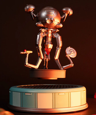FALLOUT FLOATING & SPINNING MR HANDY FIGURINE Official Bethesda Gear