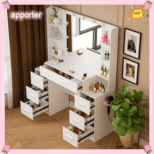 11 Led Lights Makeup Desk Mirror Dressing Dresser Table Dresser Vanity Set US