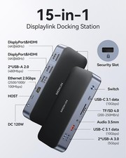 MOKiN DisplayLink USB-C Docking für MacBook Pro/Air 15-in1 Dual Monitor 2.5G