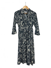 THOUGHT Monochrome FLORAL SHIRT Midi Dress - UK 10