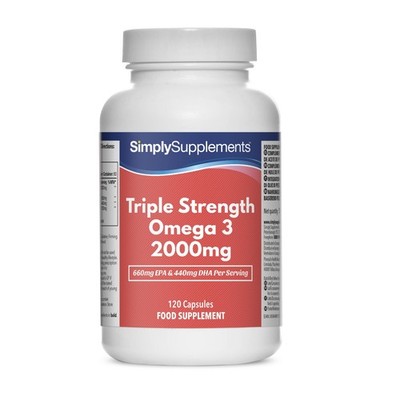 Dreifach starkes Omega 3 2000 mg - 120 Kapseln - SimplySupplements