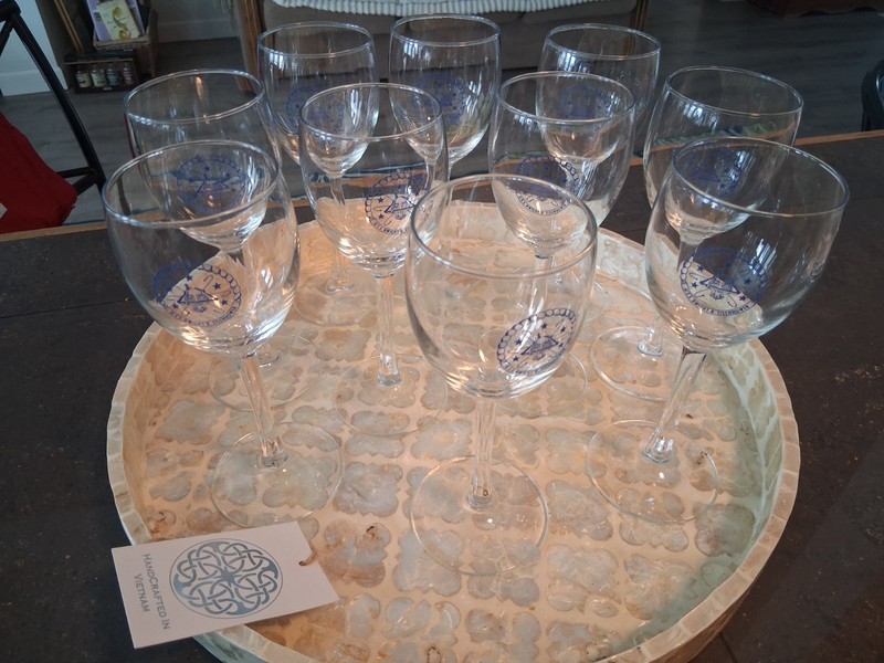 USS Dwight D Eisenhower CVN 69 Emblem Wine Glasses set of (10) RARE!