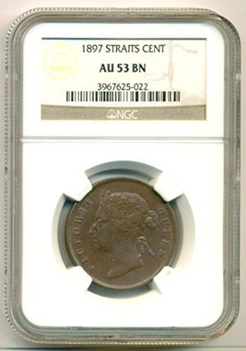 Straits Settlements (Malaysia) 1897 Cent AU53 BN NGC