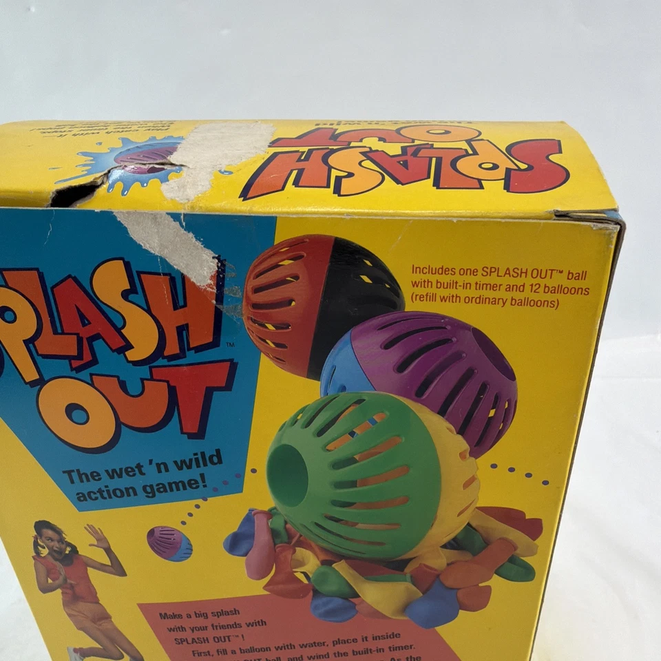 Винтажный Splash Out Тайм-аут Всплеск Водяной Шар Игрушка Galoob 1994 Редкий Красный Черный - Изображение 4 из 4