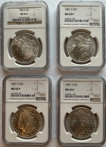 1881 S Morgan Silver Dollar MS65+ Lot Of 4