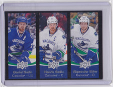 2016-17 UD SERIES 1 TEAM TRIPLES BLACK PARALLEL HENRIK & DANIEL SEDIN + A. EDLER