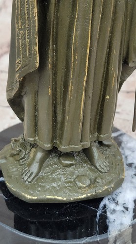 Estatua de bronce hecha a mano de San José elegante obra de arte religiosa para decoración de iglesias - Imagen 9 de 10