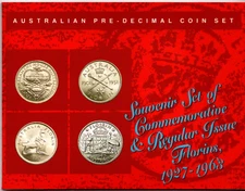 Australian Pre-Decimal Coin Set - Commemorative Florins 4 Coin Set