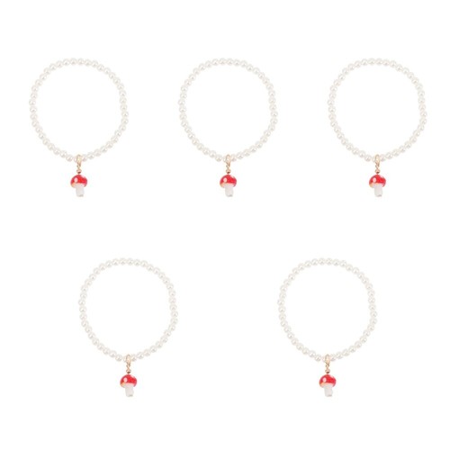 5 PCS Pearl Bracelet Wedding Beaded Bracelets for Women Bride Miss - Picture 5 of 12