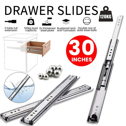 HEAVY DUTY 120KG LOCKING DRAWER SLIDES RUNNERS 350MM-1900MM AU - Picture 16 of 17
