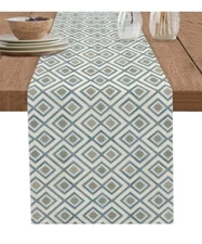 Table Runner Coffee Table Runner Grey Geometric Dining Table Runner 13x48