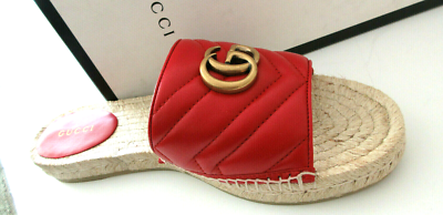 Gucci Marmont Espadrilles Pilar Matelassé Red size 7 37 573028 | eBay