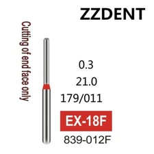 100 PCS EX-18F Top End Face Cutting Fine Grit Dental Diamond Burs FG Dia. 1.6mm