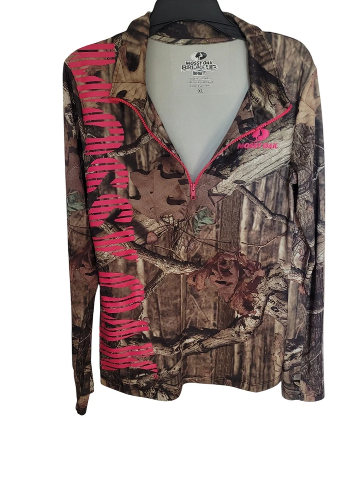 Mossy Oak Break Up Infinity Pullover Niñas XL Camuflaje Rosa 1/4 Cremallera Chaqueta Foto 2 de 4