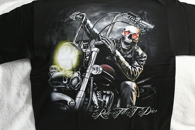 【関税・送料込】Distressed skull rider printed t-shirts-1166 Tee shirt Skull Rider, Rage on the Street, 100% coton BIO