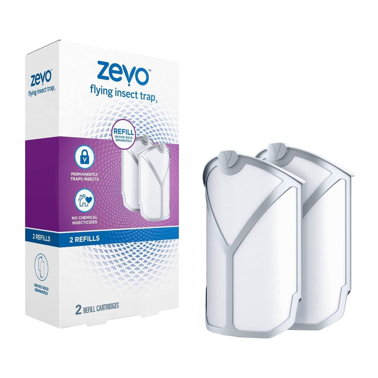 4 BOXES-ZEVO Flying Insect Trap -Fly, Mosquito Sticky Strip refills 2 per=8  pcs in 2023