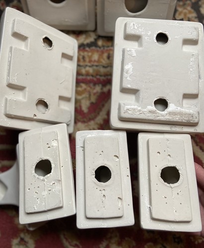 Vintage Set White Porcelain Bathroom Fixtures Towel Toothbrush Cup Soap T-Paper+ - Picture 9 of 14