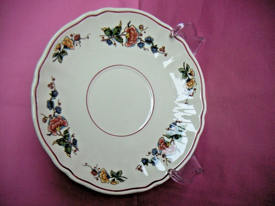 TOP 2x daVilleroy & Boch V & B 1 Untertasse Phönix rot,ca. 17,3 cm