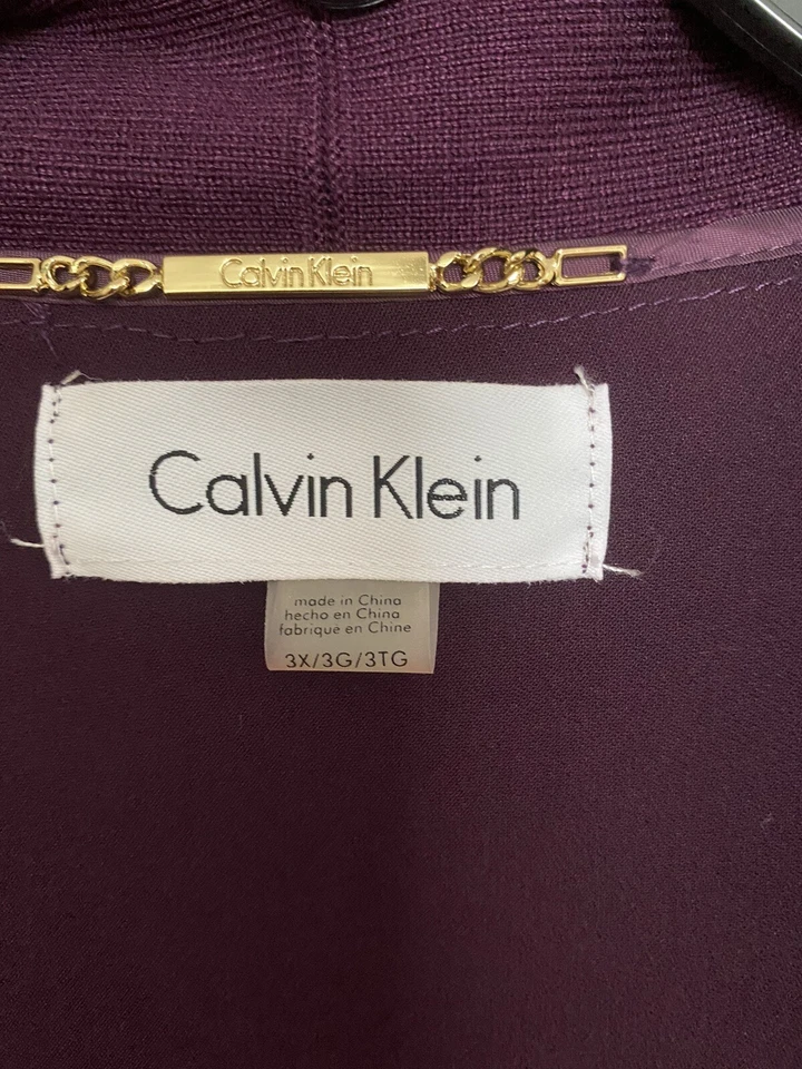 Cárdigan Mujer Calvin Klein Morado Frente Abierto Talla 3X Foto 3 de 4