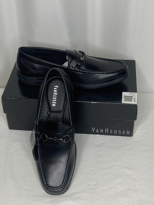 Van Heusen Men’s Black Leather Bit-Detail Slip-On Loafers Van Heusen Mens Blk Kent Bit Slip On Loafers Sz 10 M NWOB | eBay main image 3