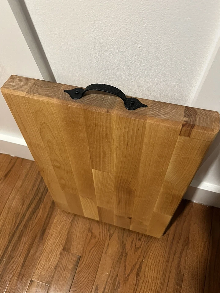 Butcher Block Cutting Board 18”x 12”x 1 3/4” Baltic Birch Hardwood With Handles - Image 2 of 2