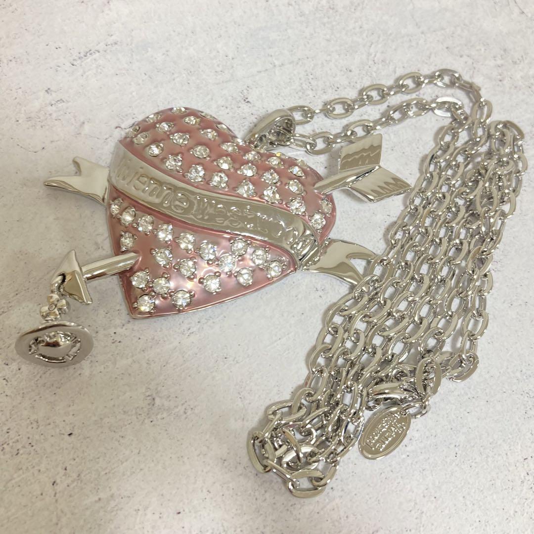 アクセサリー Vivienne Westwood Heart necklace Vivienne Westwood Ribbon Heart Orb Necklace Gunmetal Black