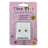 1 Paar Studex Sensitive Kids Vergoldet Ohrstecker BlüMchen Rot-Transparent