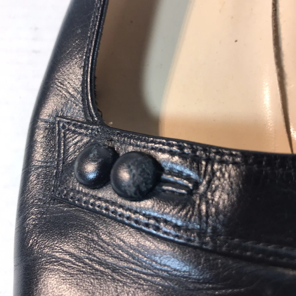 Madeline Chestnut Black Leather 1.5in Block Heel Dress Shoes Womens Size 7.5M - Image 4 of 4