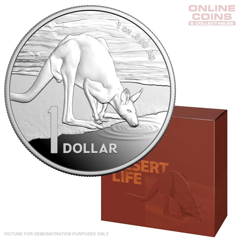 2024 RAM Kangaroo Series 1oz Fine Silver Proof Coin - Desert Life