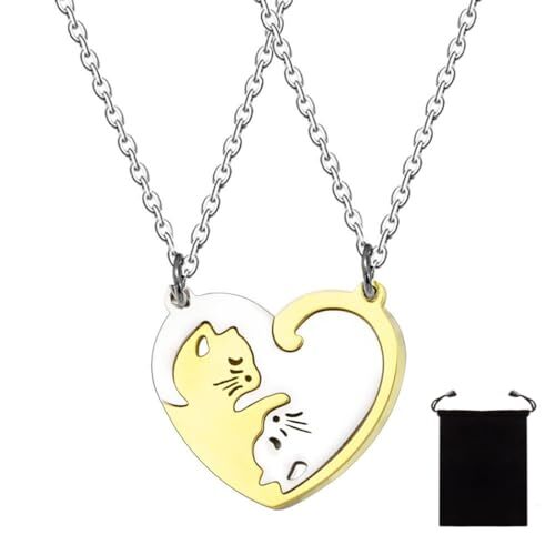 2 Pendentifs Puzzle Amitié / Partenaire En Acier Inoxydable - Avec Ou Sans Chaîne