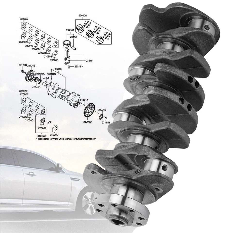 2.0T Engine Crankshaft Conn Rods Bearing Piston for Audi A4 A6 VW Golf GTI EA888 - Image 3 of 4