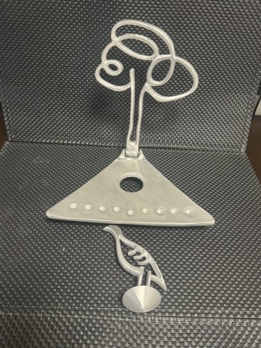 Bird and Olive Tree By Shraga Landesman Aluminum Hanukkah Folding Menorah Israel - Picture 2 of 11