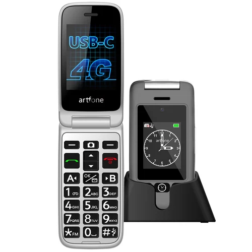 Senioren Klapphandy G6 | Notrufknopf | Außendisplay mit Uhr & Zeitansage | 4G