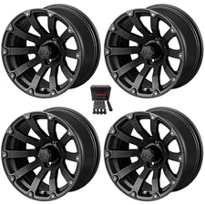 LSI Beast 12" Golf Cart Wheels/Rims Matte Black Yamaha
