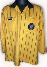 Official Sports Men's Yellow Striped US Soccer Federation Referee Jersey Size XL