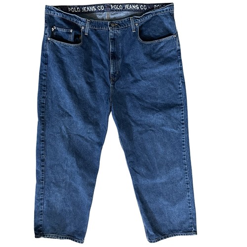 Ralph Lauren Polo Jeans Company Mens 44x30 Blue Denim Straight Leg Casual - Picture 1 of 9